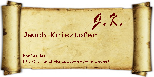 Jauch Krisztofer névjegykártya